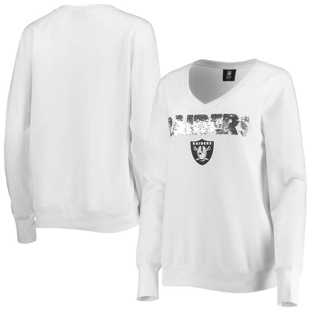 Las Vegas Raiders WEAR by Erin Andrews Women's Oversized Pullover  Sweatshirt - White