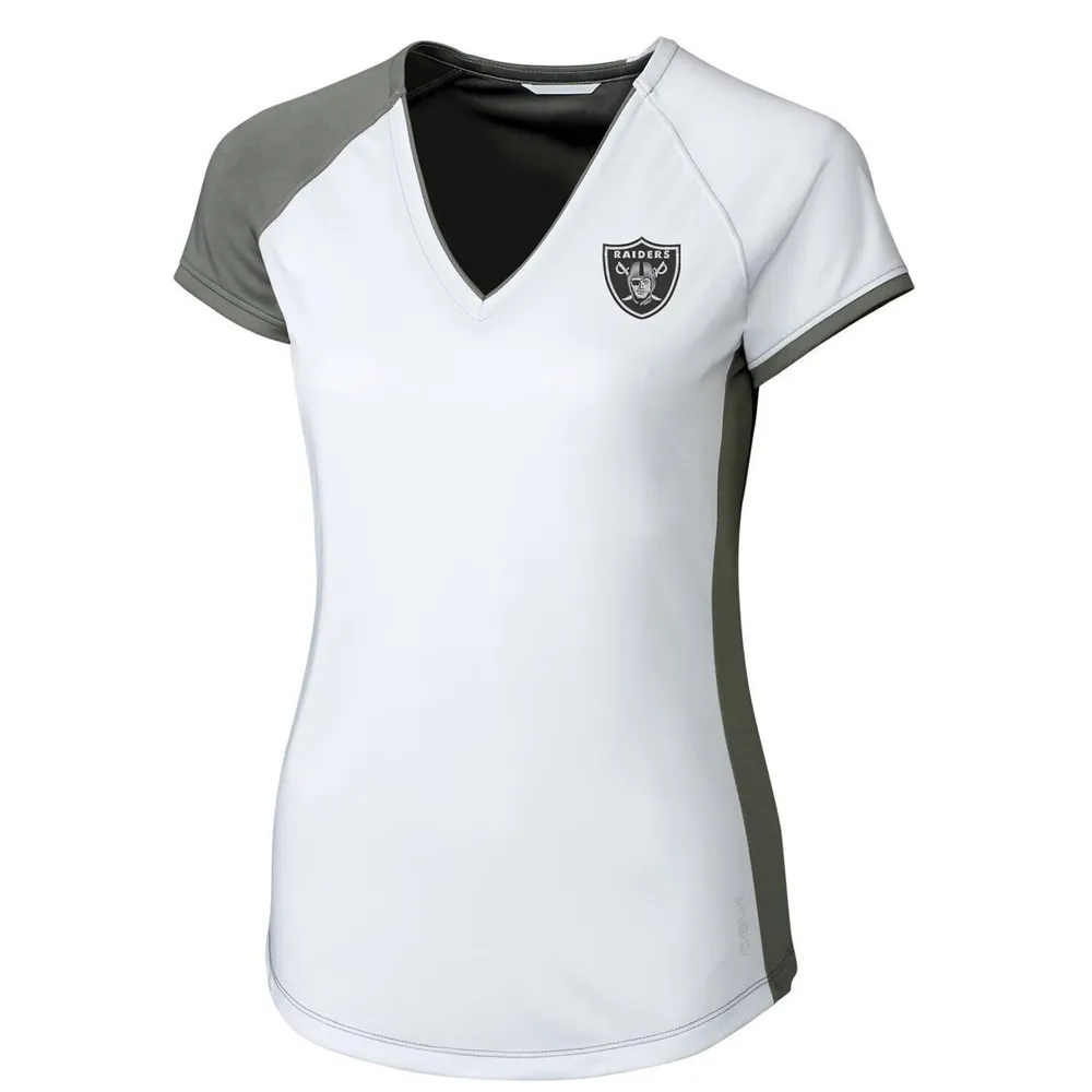 Women's Fanatics Branded Black Las Vegas Raiders Established Jersey Cropped V-Neck T-Shirt