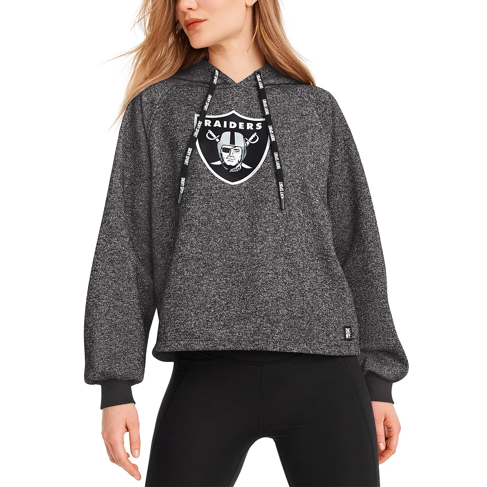 Sweat à capuche noir DKNY Sport Las Vegas Raiders Debbie Dolman Raglan pour femmes