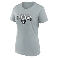 Ensemble combiné de t-shirts fan Fanatics pour femmes, noir/gris, Las Vegas Raiders