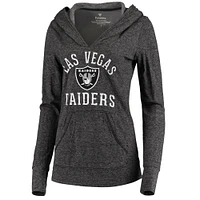 Sweat à capuche double face flammé Fanatics pour femmes, noir, Las Vegas Raiders