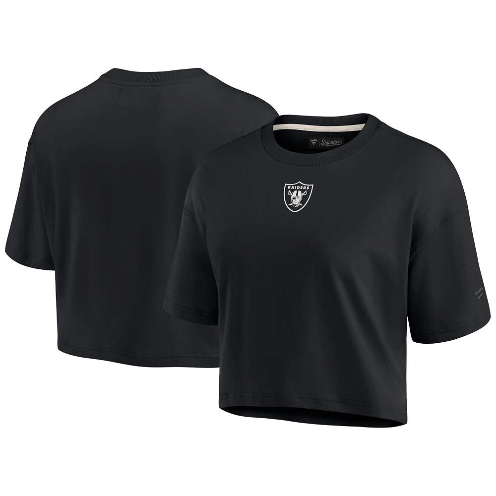 Women's Fanatics Black Las Vegas Raiders Elements Super Soft Boxy Cropped T-Shirt