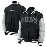 Veste à boutons-pression intégrale Elements Wave de Las Vegas Raiders Fanatics pour femme, noire