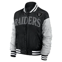 Veste à boutons-pression intégrale Elements Wave de Las Vegas Raiders Fanatics pour femme, noire