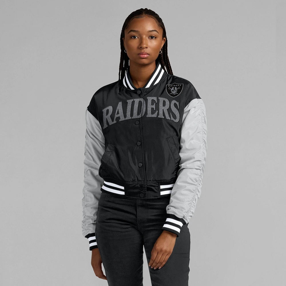 Veste à boutons-pression intégrale Elements Wave de Las Vegas Raiders Fanatics pour femme, noire