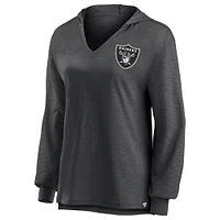 Women's Fanatics Black Las Vegas Raiders Jumper V-Neck Pullover Hoodie