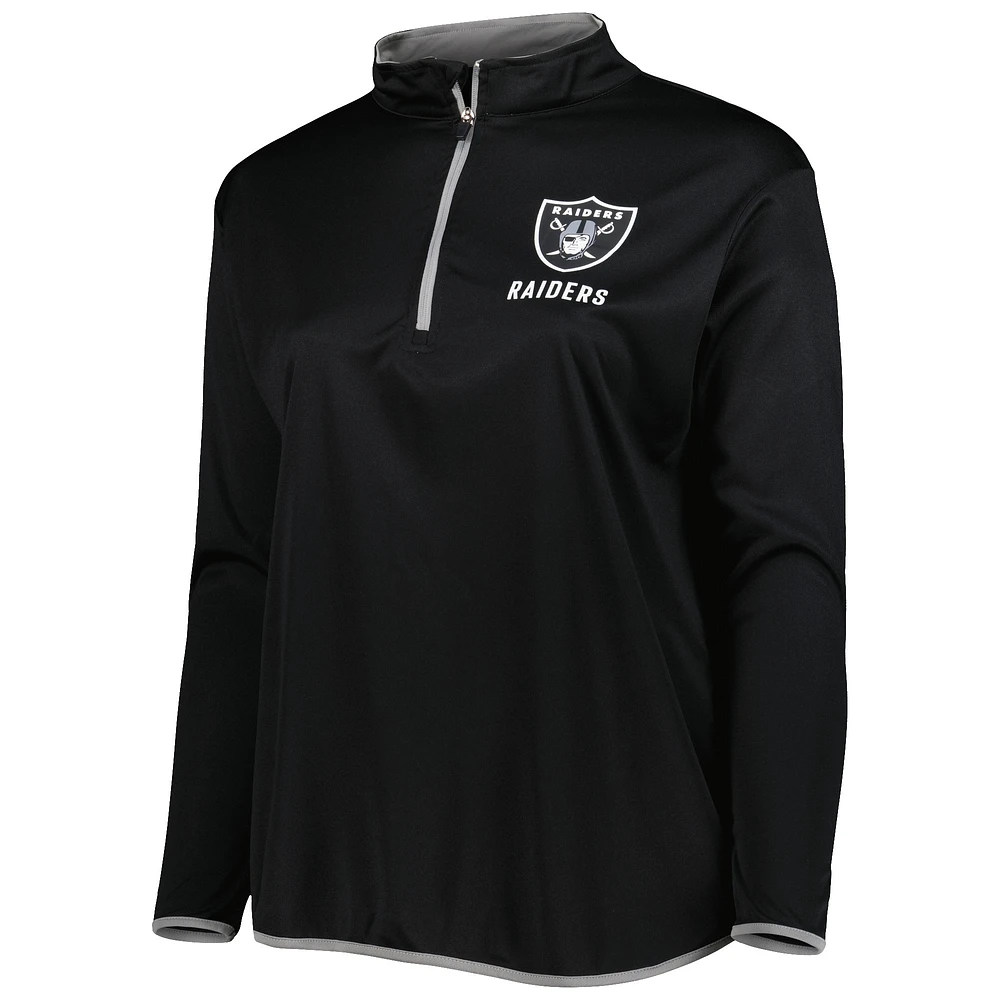 Women's Fanatics Black Las Vegas Raiders Plus Worth the Drive Quarter-Zip Top