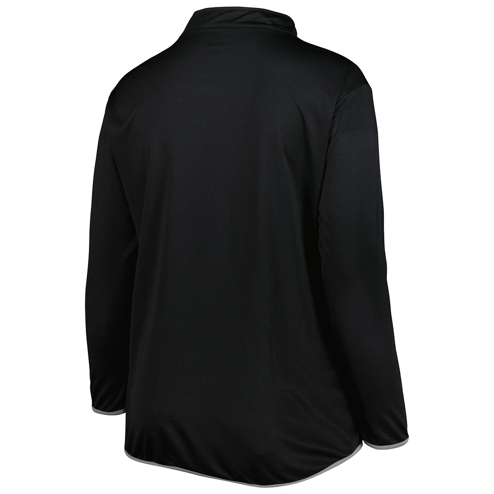 Women's Fanatics Black Las Vegas Raiders Plus Worth the Drive Quarter-Zip Top