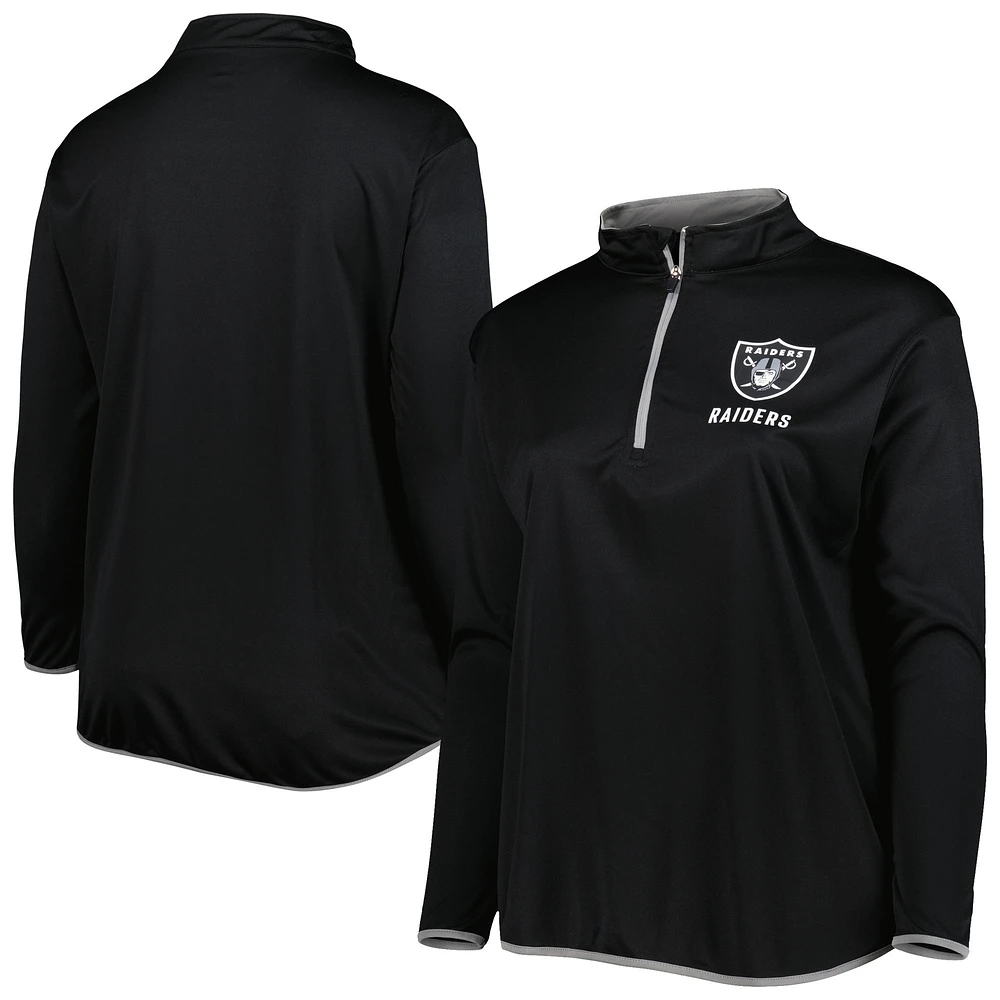 Women's Fanatics Black Las Vegas Raiders Plus Worth the Drive Quarter-Zip Top