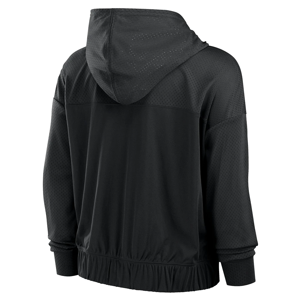 Sweat à capuche entièrement zippé Las Vegas Raiders Script Lock pour femmes Fanatics Black