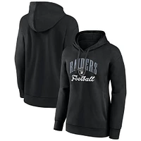 Women's Fanatics Black Las Vegas Raiders Team Logo Victory Script Pullover Hoodie