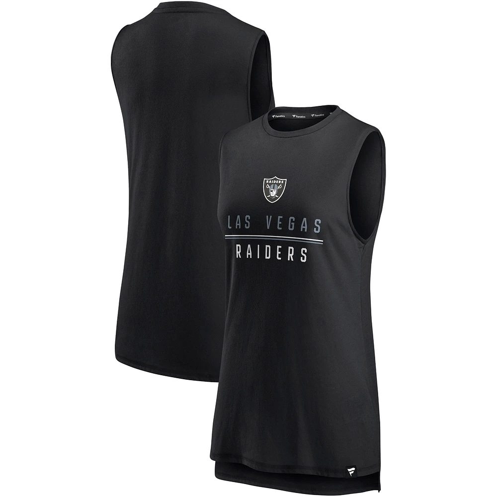 Débardeur noir Fanatics pour femmes Las Vegas Raiders True Contender