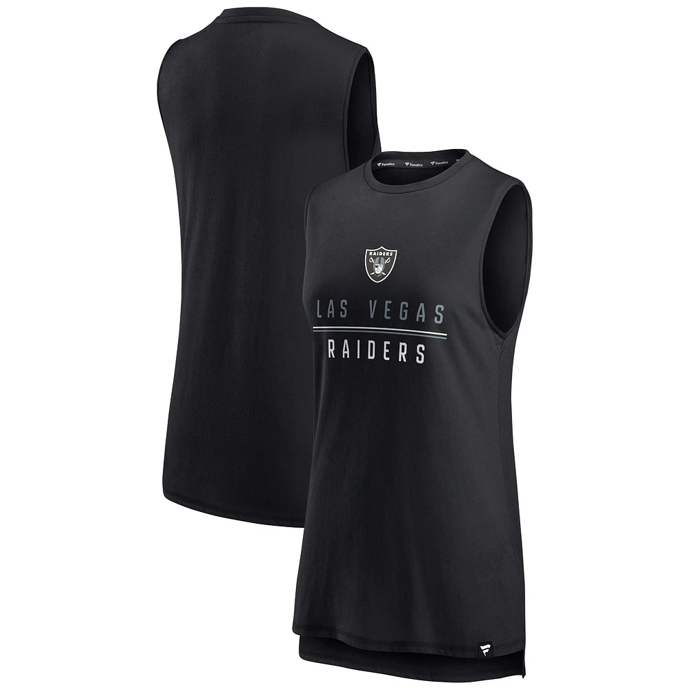 Fanatics pour femmes noirs Las Vegas Raiders True Contender - Débardeur