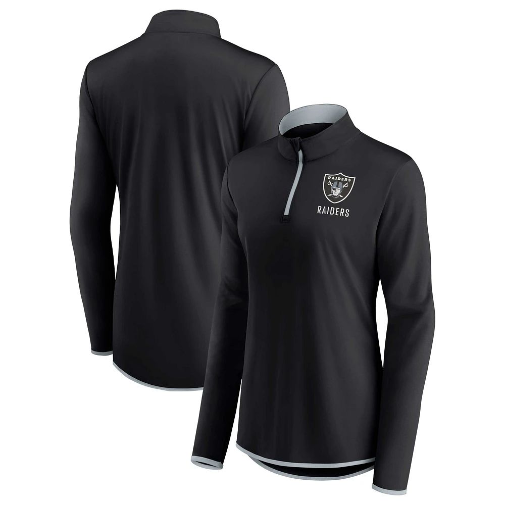 Women's Fanatics Black Las Vegas Raiders Worth the Drive Quarter-Zip Top