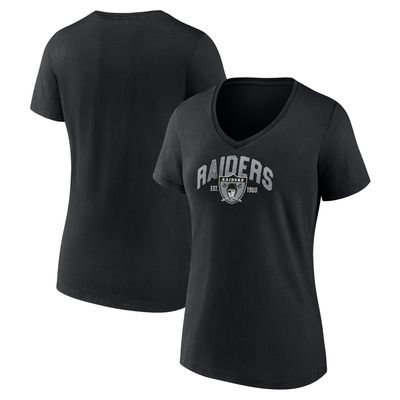 Las Vegas Raiders V Neck T Shirt Womens M Medium Gray Spirit