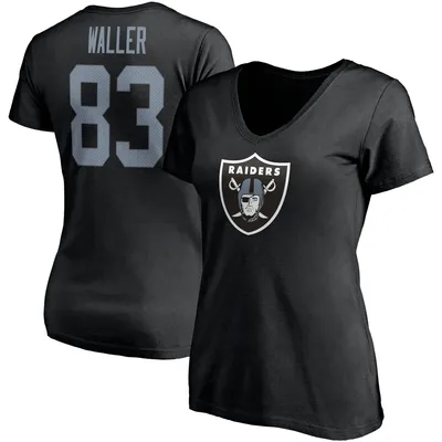 Darren Waller Las Vegas Raiders Fanatics Branded Women's Player Icon Name & Number V-Neck T-Shirt - Black