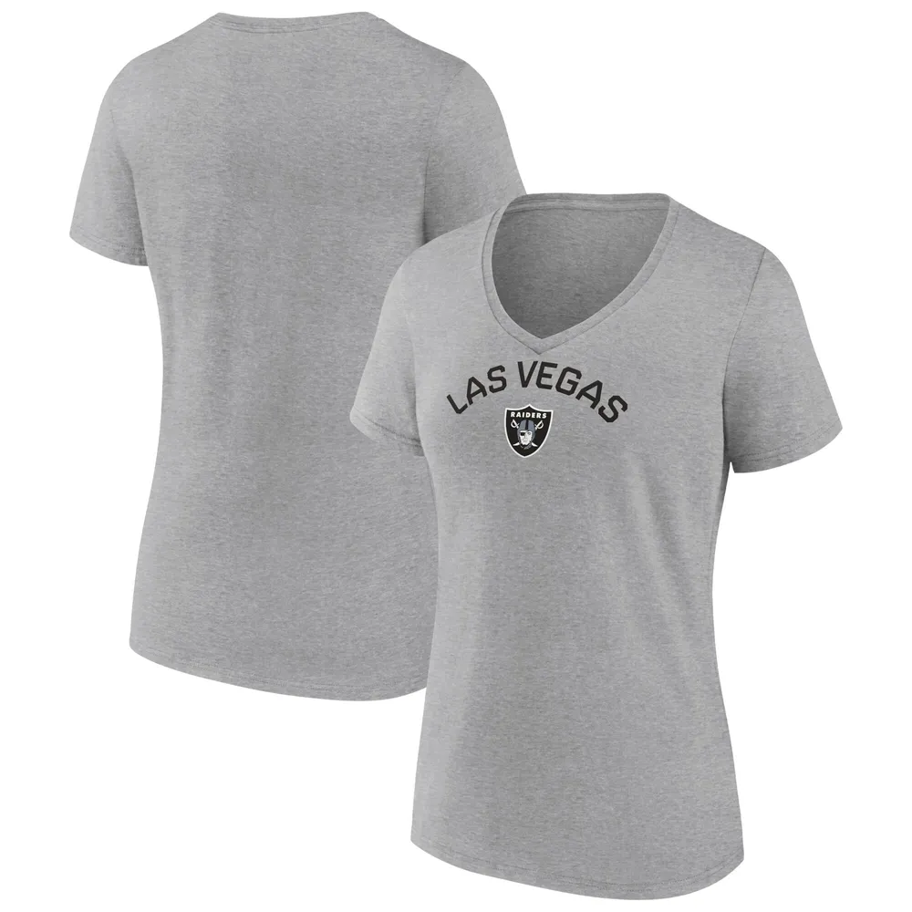 Lids Las Vegas Raiders Fanatics Branded Women's Team Arc V-Neck T-Shirt -  Heather Gray