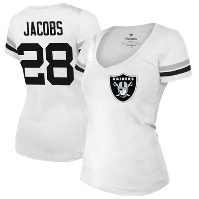 Women's Fanatics Branded Black Las Vegas Raiders Established Jersey Cropped V-Neck T-Shirt