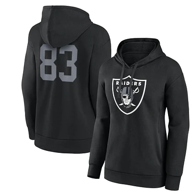 Fanatics pour femmes Darren Waller Noir Las Vegas Raiders Player Icon Nom et numéro Pull à capuche