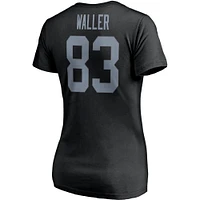 Fanatics pour femmes Darren Waller Noir Las Vegas Raiders Player Icon Nom et numéro T-shirt à col en V