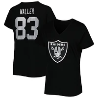 Women's Fanatics Darren Waller Black Las Vegas Raiders Plus Player Name & Number V-Neck T-Shirt