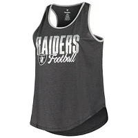 Women's Fanatics Heather Black Las Vegas Raiders Plus Fuel Tank Top