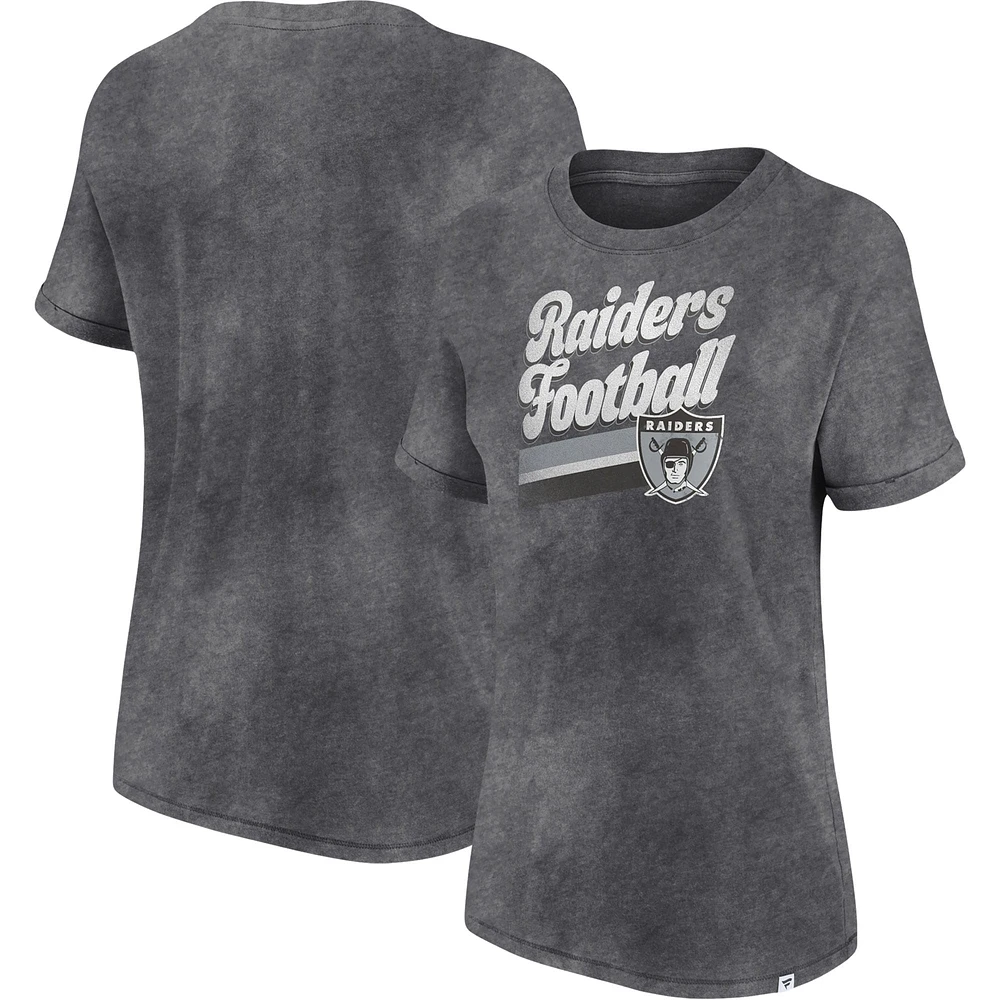 Fanatics Heather Charcoal Las Vegas Raiders Hit pour femmes - T-shirt