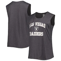 Débardeur taille plus Fanatics Heather Charcoal Las Vegas Raiders pour femmes