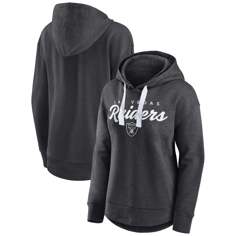 Sweat à capuche Fanatics Heather Charcoal Las Vegas Raiders Set To Fly pour femmes