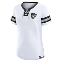 T-shirt à lacets blanc Fanatics Las Vegas Raiders Sunday Best pour femmes