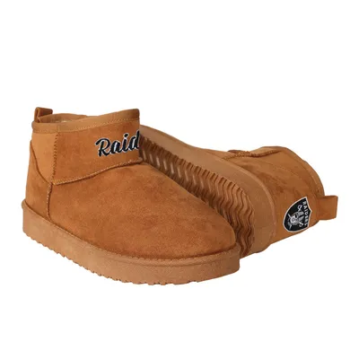 Las Vegas Raiders FOCO Women's Team Logo Fuzzy Fan Boots - Brown