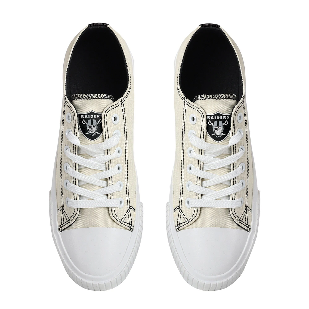 FOCO Cream Las Vegas Raiders, chaussures basses en toile pour femmes