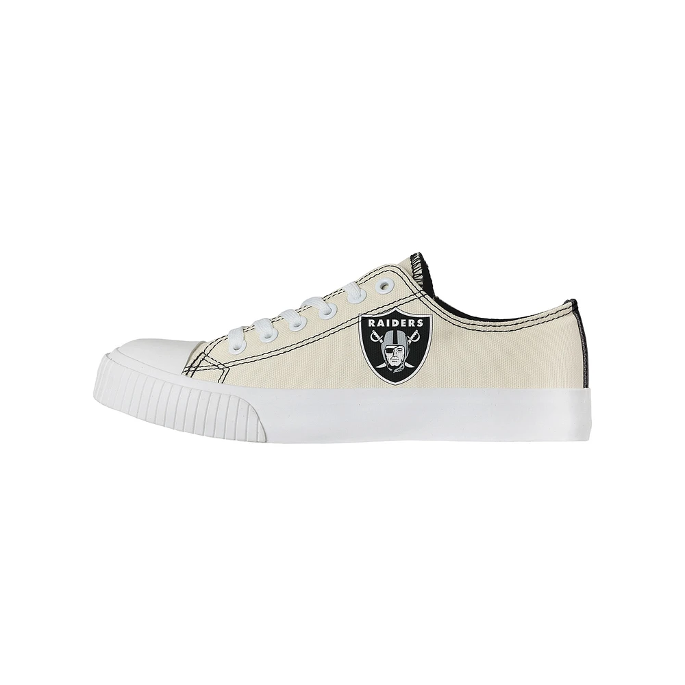 FOCO Cream Las Vegas Raiders, chaussures basses en toile pour femmes