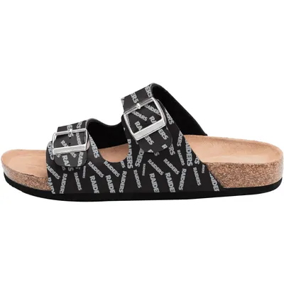 Las Vegas Raiders FOCO Women's Mini Print Double-Buckle Sandals