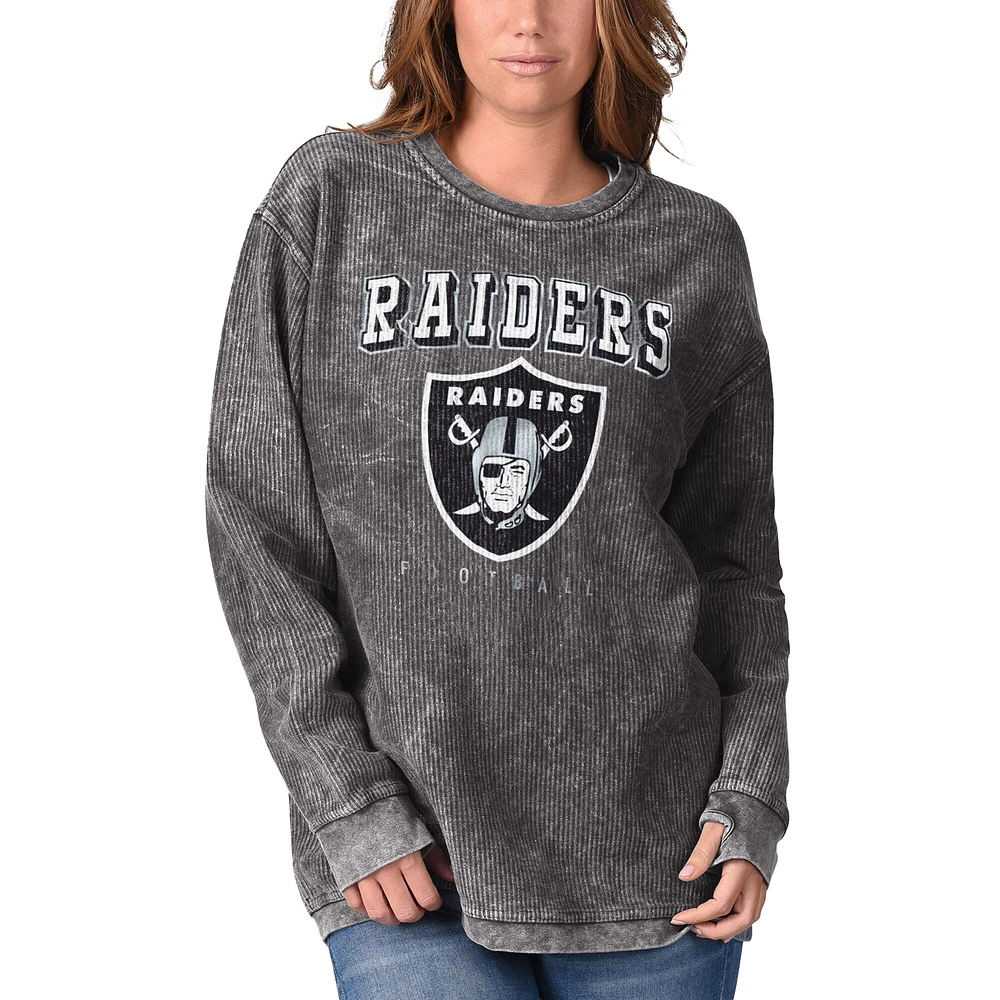 Sweat-shirt G-III 4Her by Carl Banks noir Las Vegas Raiders pour femme avec cordon confortable