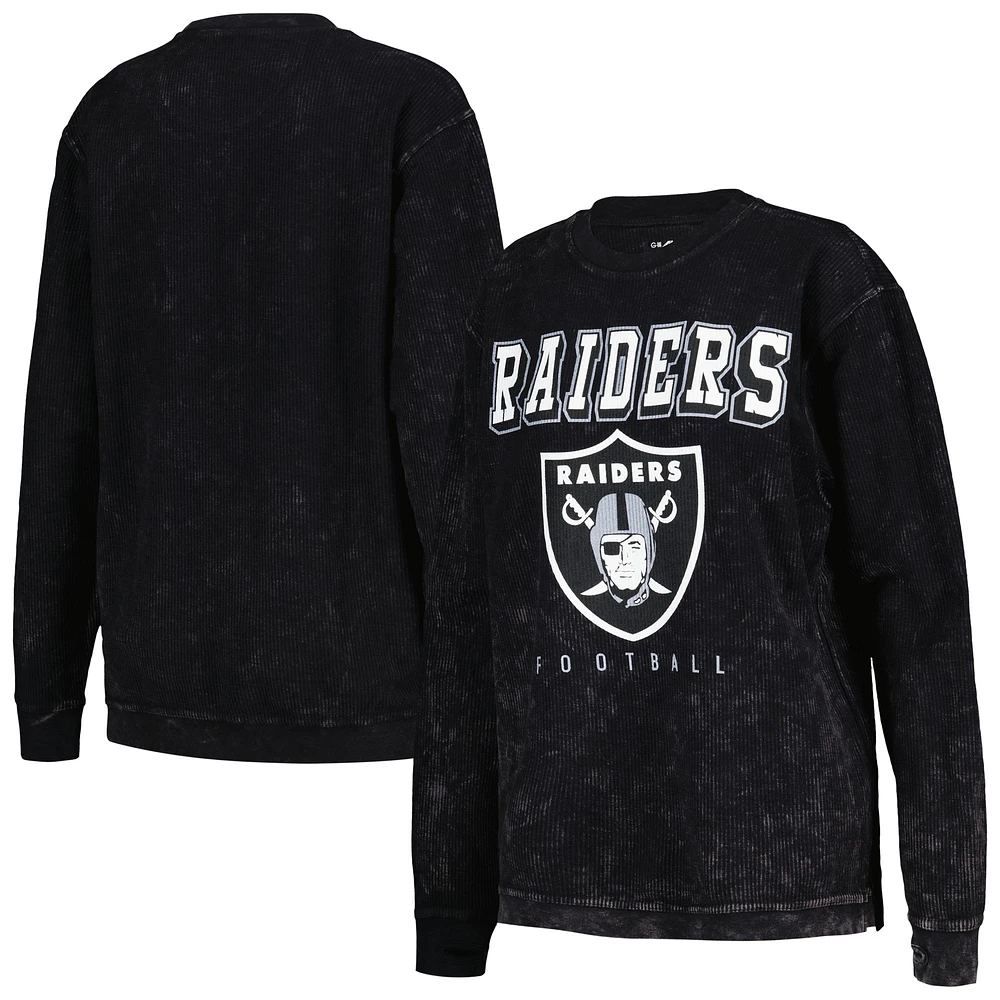 Sweat-shirt G-III 4Her by Carl Banks noir Las Vegas Raiders pour femme avec cordon confortable