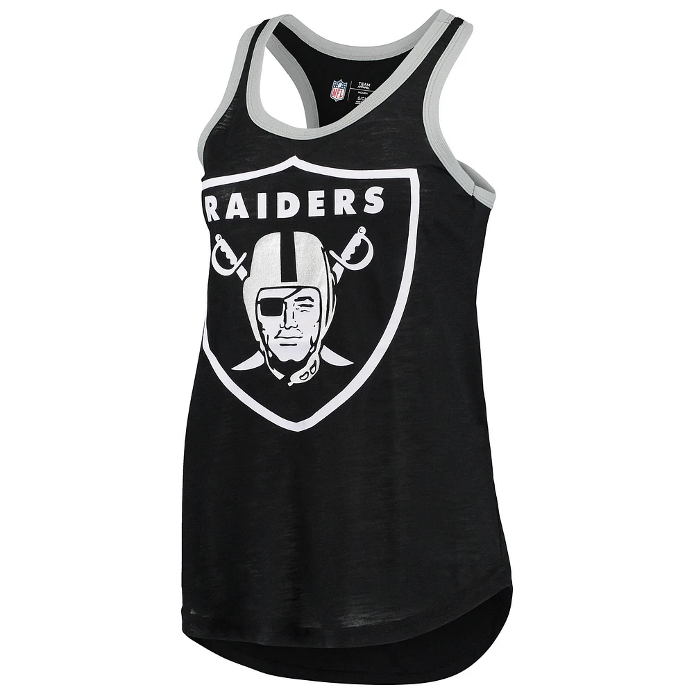 Women's G-III 4Her by Carl Banks Black Las Vegas Raiders Tater Burnout Tank Top