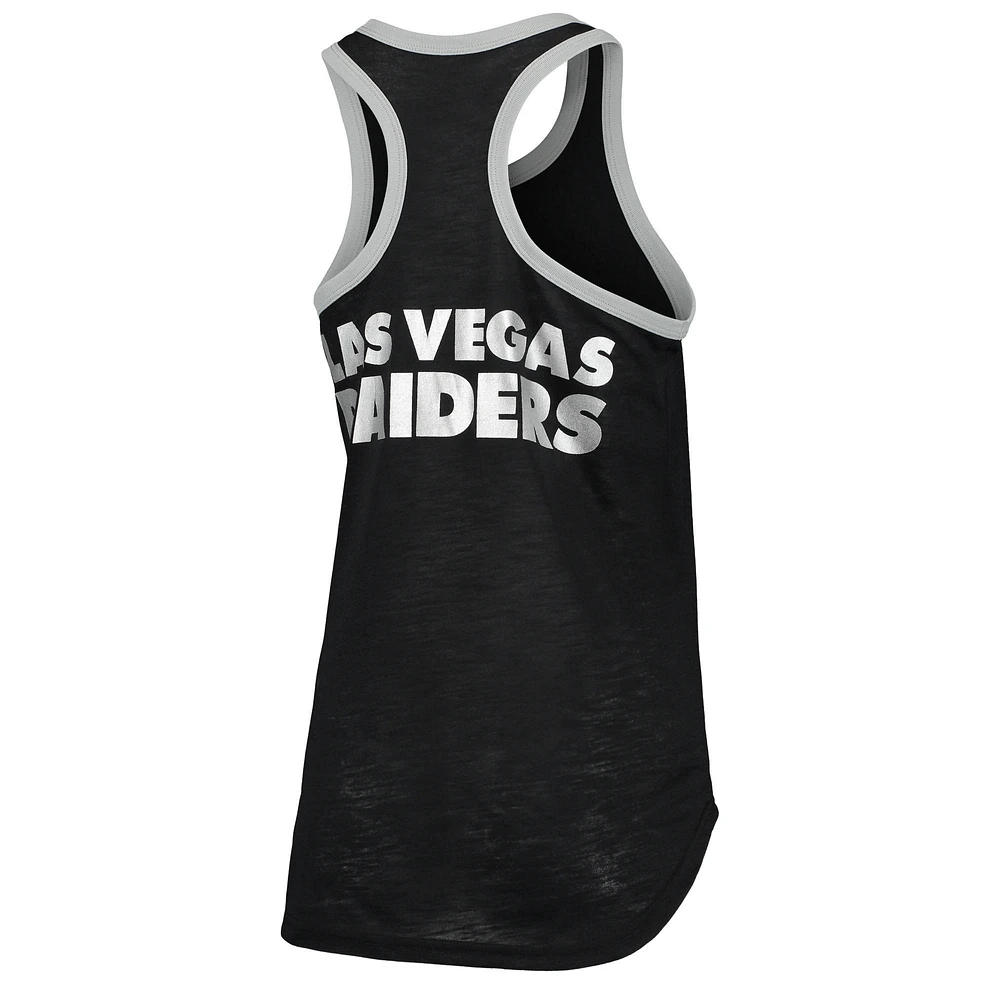 Women's G-III 4Her by Carl Banks Black Las Vegas Raiders Tater Burnout Tank Top