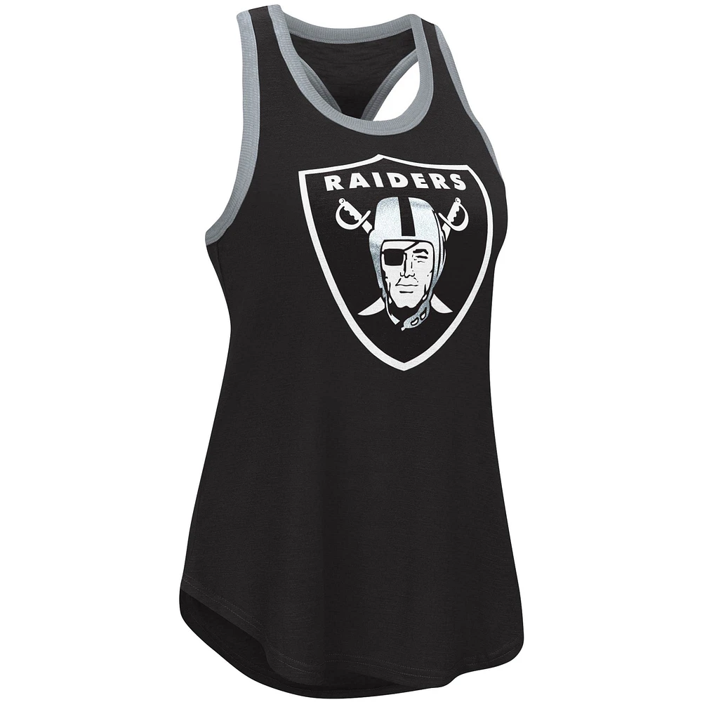 Women's G-III 4Her by Carl Banks Black Las Vegas Raiders Tater Tank Top