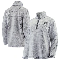 Veste G-III 4Her by Carl Banks grise pour femme des Las Vegas Raiders en sherpa à quart de zip