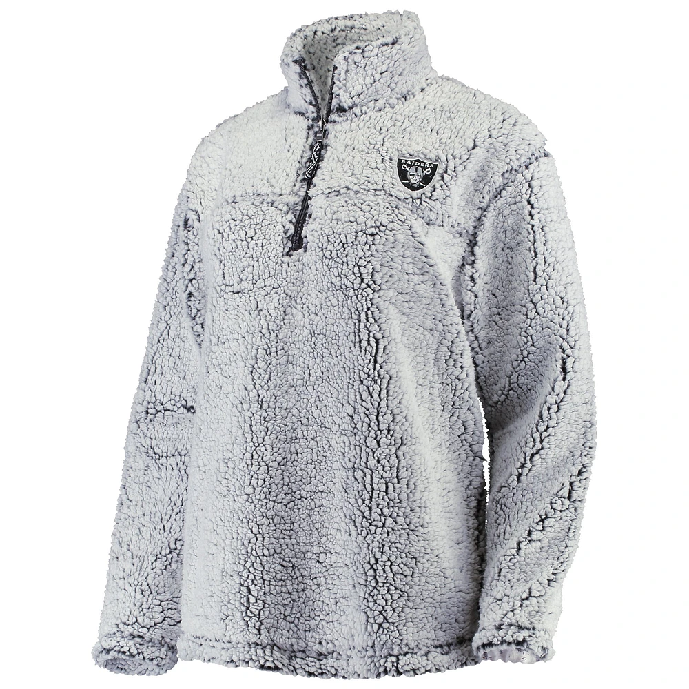 Veste G-III 4Her by Carl Banks grise pour femme des Las Vegas Raiders en sherpa à quart de zip