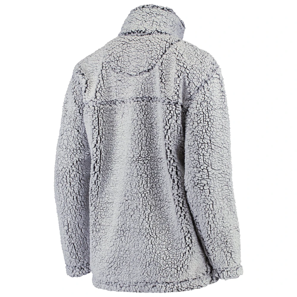 Veste G-III 4Her by Carl Banks grise pour femme des Las Vegas Raiders en sherpa à quart de zip