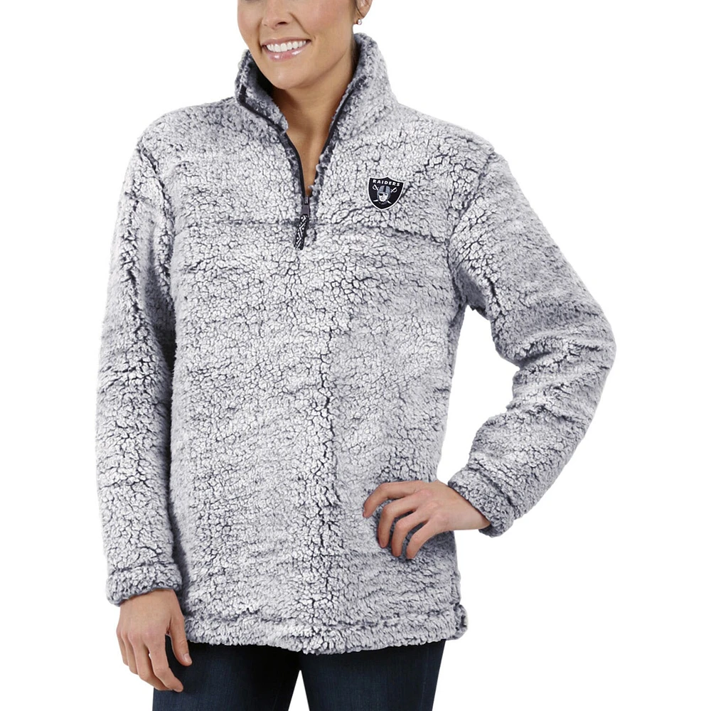 Veste G-III 4Her by Carl Banks grise pour femme des Las Vegas Raiders en sherpa à quart de zip