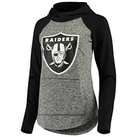 Sweat à capuche pour femme G-III 4Her by Carl Banks Heathered Grey/Black Las Vegas Raiders Championship Ring