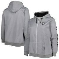 Las Vegas Raiders Antigua Victory Pullover Hoodie - Heather Gray