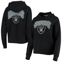 Women's Junk Food Black Las Vegas Raiders Fullback Fleece Pullover Hoodie