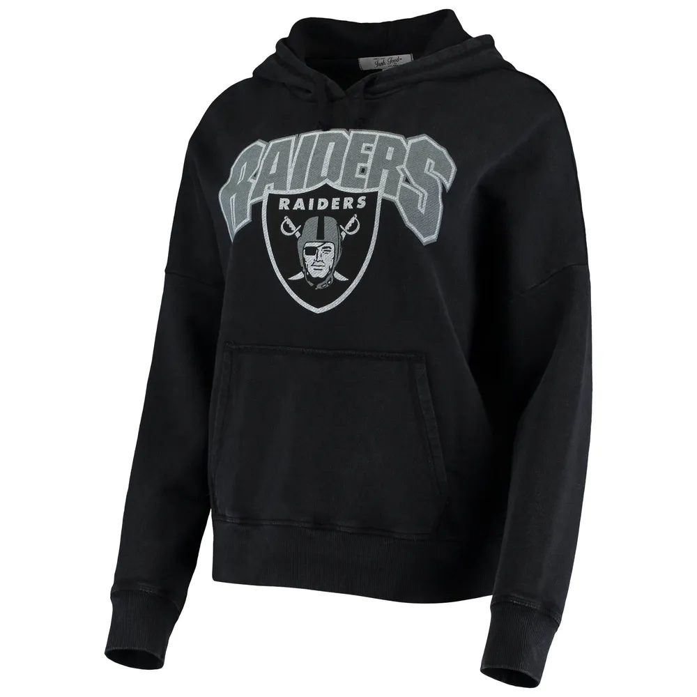 Women's Junk Food Black Las Vegas Raiders Fullback Fleece Pullover Hoodie