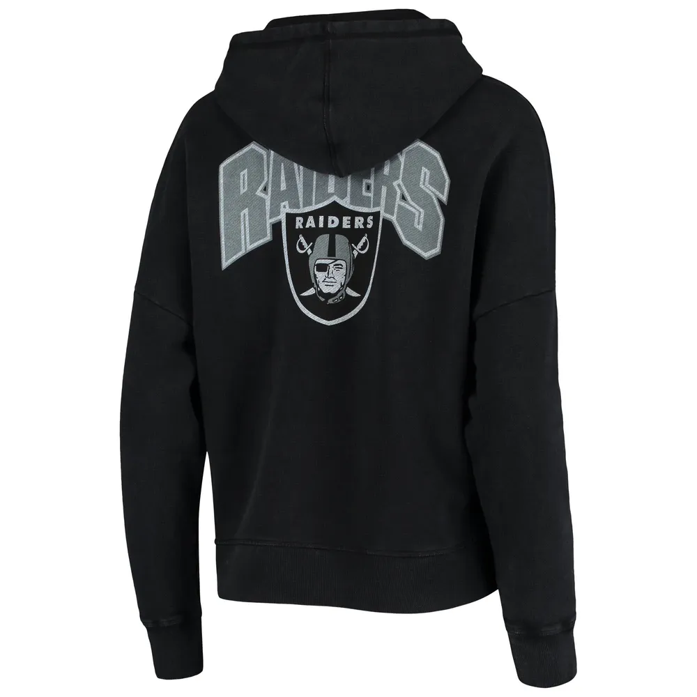 Women's Junk Food Black Las Vegas Raiders Fullback Fleece Pullover Hoodie