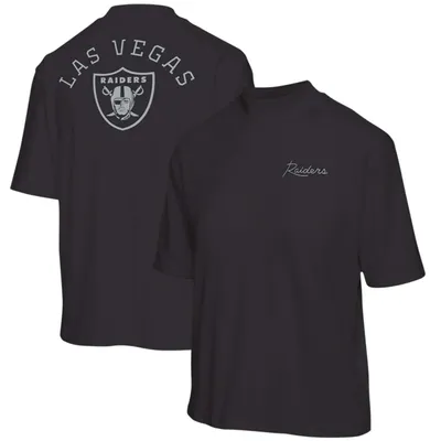 Las Vegas Raiders Junk Food Women's Half-Sleeve Mock Neck T-Shirt - Black