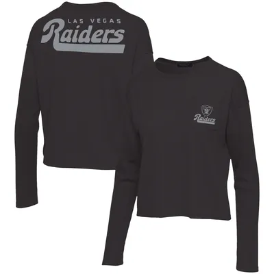 Las Vegas Raiders Junk Food Women's Pocket Thermal Long Sleeve T-Shirt - Black